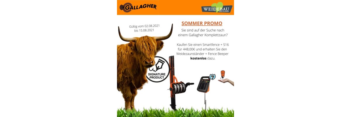 Gallagher Promo Aktion August 2021 - Gallagher Promo Aktion August 2021 bei Weidebau.de